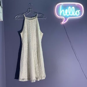 White lace skater dress